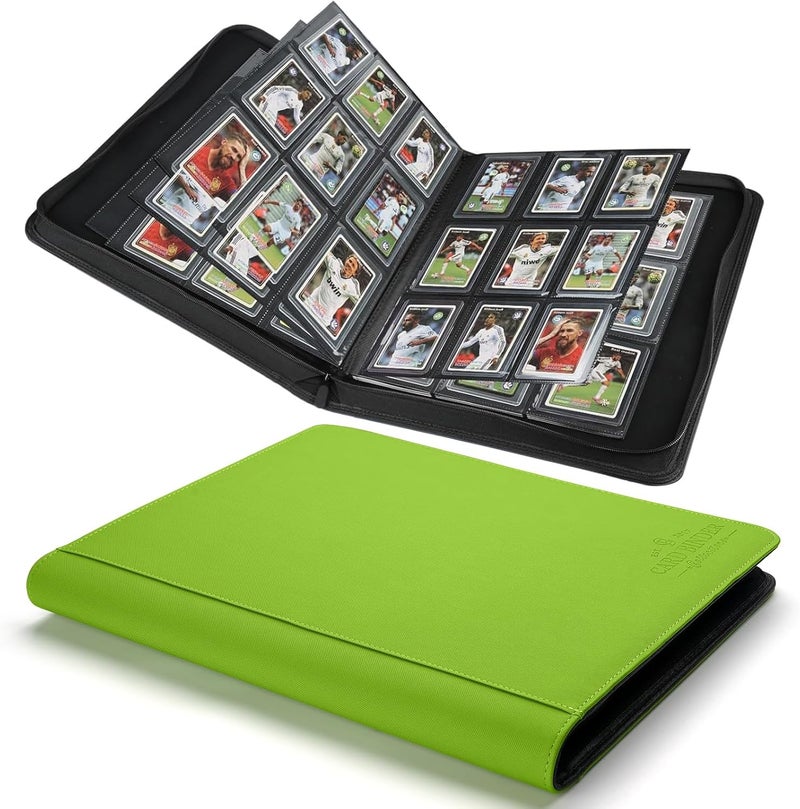 CARDBINDER Toploader Binder,Toploader Hard Cases, 9-Pocket Pages Sleeves Hold up 288 Cards.Toploader Card Binder with Sleeves for “3×4” rigid，Card Holder(Grass Green) - Image 1